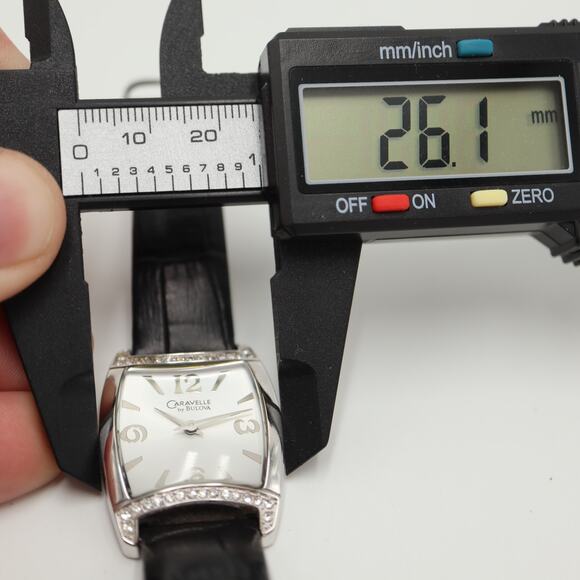 Caravelle by Bulova Silver Tone Watch 27mm Barrel Black Leather w New Battery - Picture 2 of 16